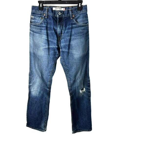 Levis Boys 517 Bootcut 30x32 Straight Legs Blue Distressed Denim Jeans - Picture 5 of 9